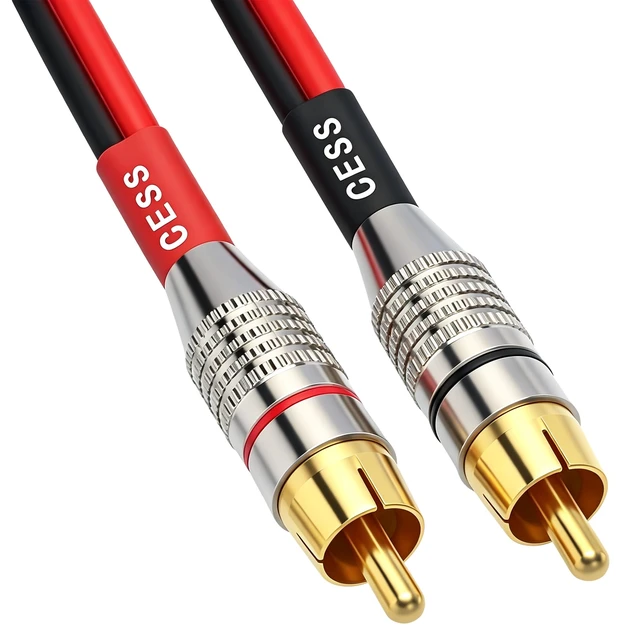 Alt view image 4 of 6 - RCA Plug to Speaker Wire Leads, 10 ft, 14AWG, 2-Pack Gold plated RCA plugs resist oxidation and contact noise