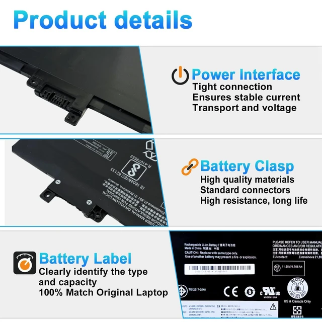 Alt view image 3 of 7 - L17L3P71 L17M3P72 Laptop Battery for Lenovo ThinkPad T480S Series for HP Ultrabook 20L7 20L8 Series 01AV478 01AV479 01AV480 L17M3P71 SB10K97620 SB10K97621 11.58V 57Wh 4920mAh