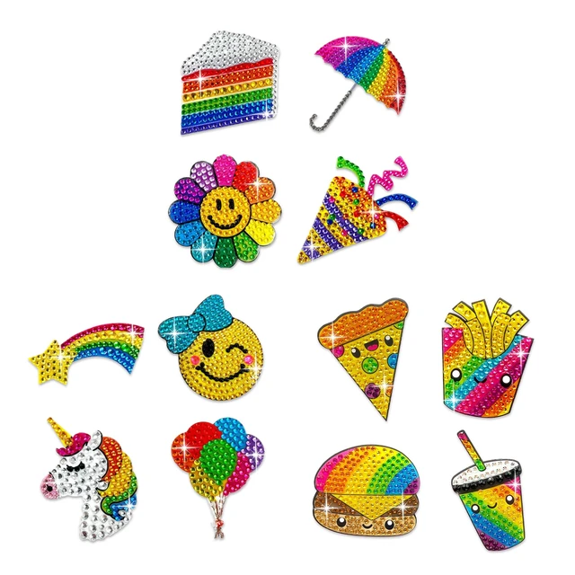 Alt view image 2 of 5 - ® Rhinestone Stickers Bundles and Sets Unique Sparkly Cut-to-Shape for Collecting, Trading, Decorating Laptops, Phone Cases, Scrapbooks (Rainbows & Unicorns)