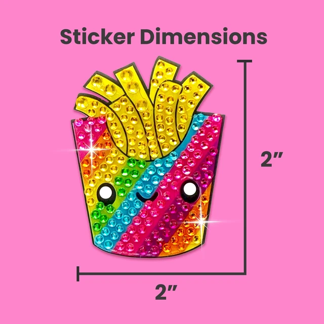 Alt view image 3 of 7 - ® Rhinestone Stickers - I'm Hungry! Bundle - Food Themed 2 x 2 Each Unique Sparkly Cut-to-Shape - Collecting, Trading, Decorating Laptops, Phone Cases, Scrapbooks - Tweens, Teens, Adults
