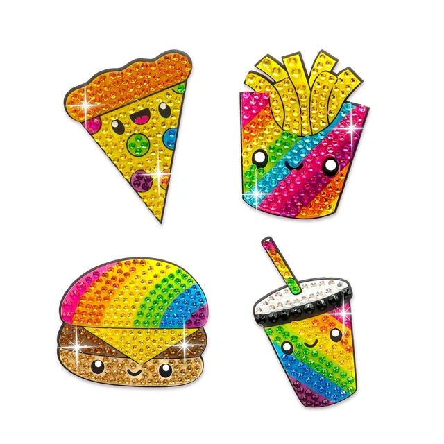 Alt view image 6 of 7 - ® Rhinestone Stickers - I'm Hungry! Bundle - Food Themed 2 x 2 Each Unique Sparkly Cut-to-Shape - Collecting, Trading, Decorating Laptops, Phone Cases, Scrapbooks - Tweens, Teens, Adults