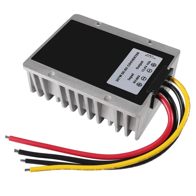 Alt view image 5 of 5 - DC Voltage Reducer Converter DC 8V/40V to 13.8V 15A Automatic Step Down Up Voltage Regulator Power Converter Waterproof Module Transformer for Golf Cart Club Car