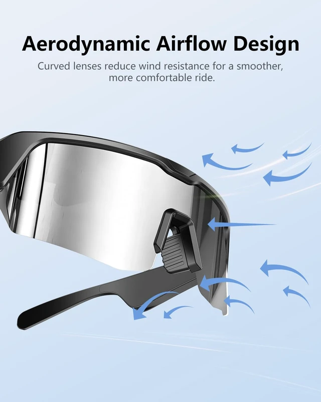 Alt view image 7 of 7 - Bluetooth Cycling Sunglasses for Adults, Smart Sports Glasses Sports sunglasses with Stereo Sound Speakers, UV400 Protection, Voice Assistant and Ergonomic Design, for Outdoor Activities