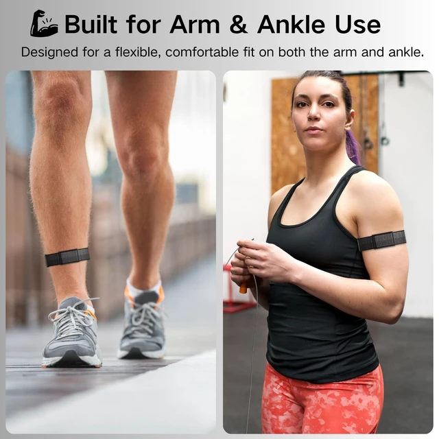 Alt view image 3 of 7 - Bicep Bands Compatible for Polar Loop (2025) / Visible Armband 2.0 Straps Nylon Hook & Loop Weave Breathable Replacement Sport Arm/Ankle Wristbands with Buckle-No Tracker