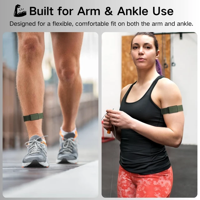 Alt view image 3 of 7 - Bicep Bands Compatible for Polar Loop (2025) / Visible Armband 2.0 Straps Nylon Hook & Loop Weave Breathable Replacement Sport Arm/Ankle Wristbands with Buckle-No Tracker