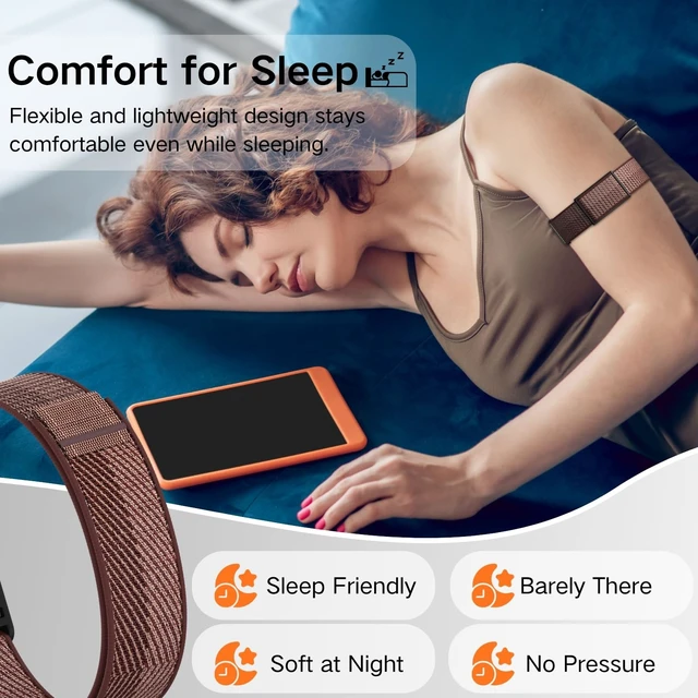 Alt view image 2 of 7 - Bicep Bands Compatible for Polar Loop (2025) / Visible Armband 2.0 Straps Nylon Hook & Loop Weave Breathable Replacement Sport Arm/Ankle Wristbands with Buckle-No Tracker