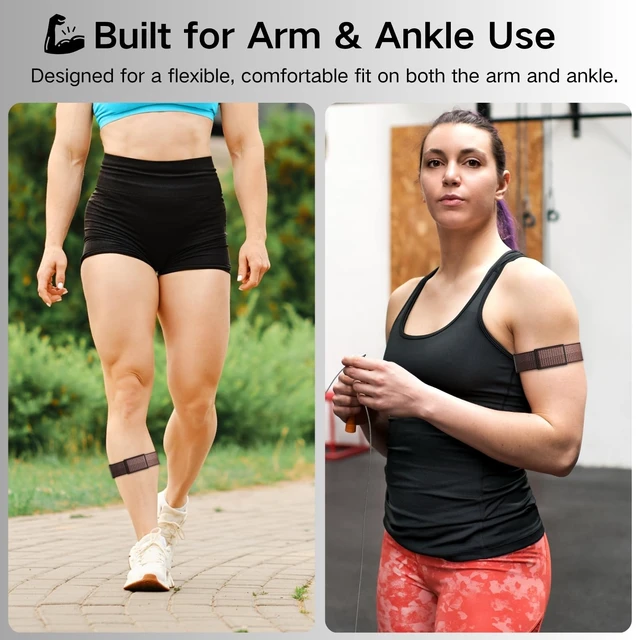 Alt view image 3 of 7 - Bicep Bands Compatible for Polar Loop (2025) / Visible Armband 2.0 Straps Nylon Hook & Loop Weave Breathable Replacement Sport Arm/Ankle Wristbands with Buckle-No Tracker