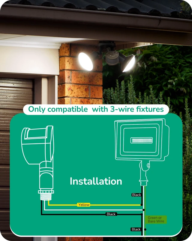 Alt view image 7 of 7 - 2 Pack 180° Motion Sensor, Adjustable Time/Range to 60FT, Brown 3 Working Modes, Adjustable Delay Time & Sensor Neck, Replacement Motion Detector for Security Floodlights, UL Listed