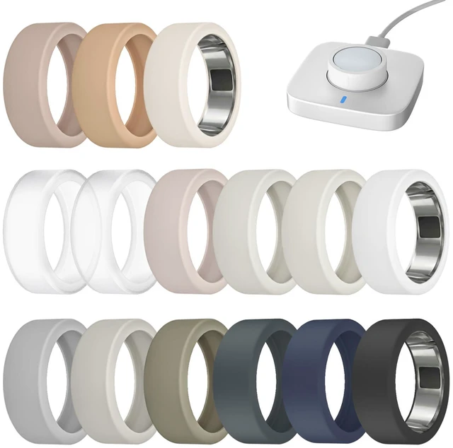Main image of 15 Pack Cover Compatible with RingConn Gen 3/2/2 Air, Oura Ring Gen 4/3 Charging Directly with Protector, Anti-Scratch Elastic Thin Silicone Case