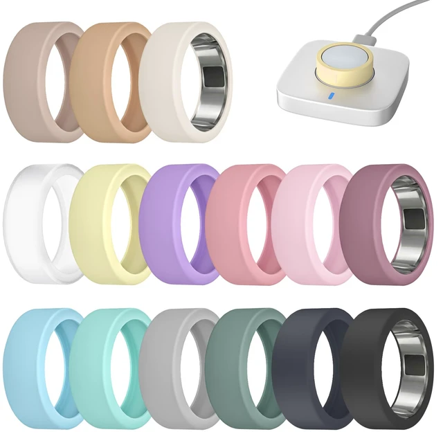 Main image of 15 Pack Cover Compatible with RingConn Gen 3/2/2 Air, Oura Ring Gen 4/3 Charging Directly with Protector, Anti-Scratch Elastic Thin Silicone Case