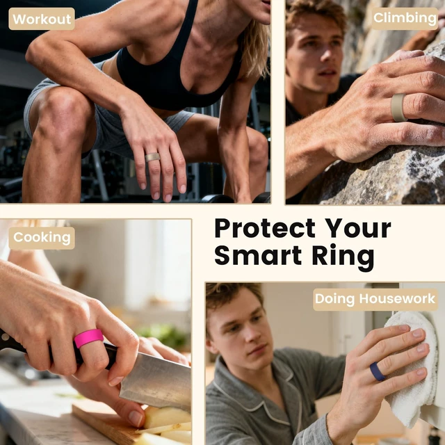 Alt view image 6 of 6 - 15 Pack Cover Compatible with RingConn Gen 3/2/2 Air, Oura Ring Gen 4/3 Charging Directly with Protector, Anti-Scratch Elastic Thin Silicone Case