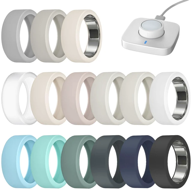 Main image of 15 Pack Cover Compatible with RingConn Gen 3/2/2 Air, Oura Ring Gen 4/3 Charging Directly with Protector, Anti-Scratch Elastic Thin Silicone Case