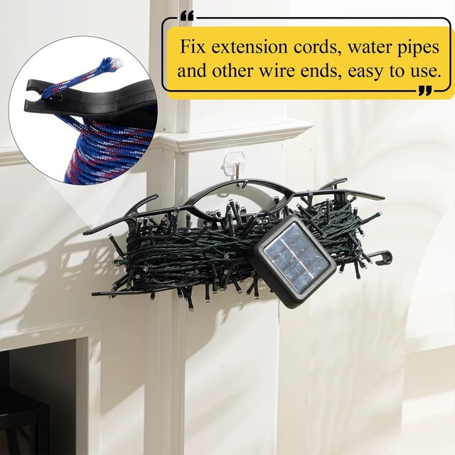 Alt view image 6 of 7 - 6 Pcs 15.7"extension Cord Storage, Xmas Light Organizer, Black Light Duty H-frame Extension Cord Holder, Christmas String Light Storage Wrap Organizer for Xmas Lites, Hoses, Ropes, Cables