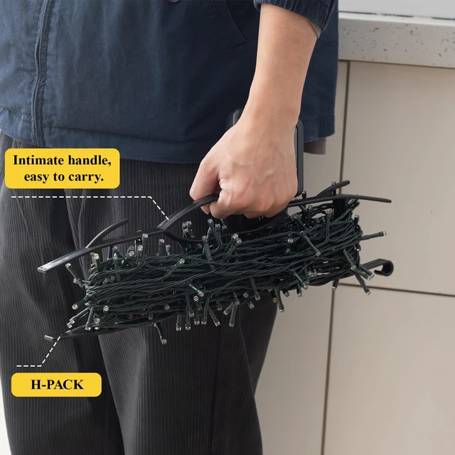 Alt view image 7 of 7 - 6 Pcs 15.7"extension Cord Storage, Xmas Light Organizer, Black Light Duty H-frame Extension Cord Holder, Christmas String Light Storage Wrap Organizer for Xmas Lites, Hoses, Ropes, Cables