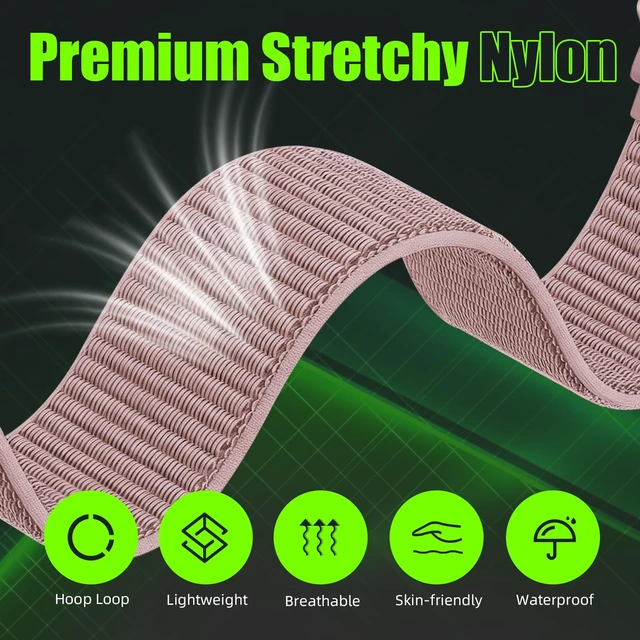 Alt view image 5 of 7 - Elastic Nylon Strap Compatible for Garmin Cirqa Smart Band Breathable Sport Replacement Bands with Quick Adjust System for Men Women,Adjustable Wristband Accessories for Gym Running