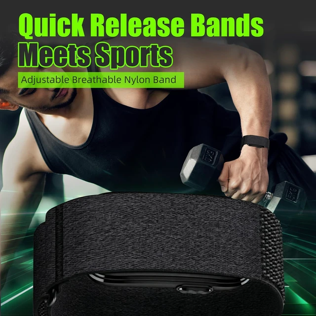 Alt view image 2 of 7 - Elastic Nylon Strap Compatible for Garmin Cirqa Smart Band Breathable Sport Replacement Bands with Quick Adjust System for Men Women,Adjustable Wristband Accessories for Gym Running