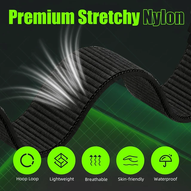 Alt view image 5 of 7 - Elastic Nylon Strap Compatible for Garmin Cirqa Smart Band Breathable Sport Replacement Bands with Quick Adjust System for Men Women,Adjustable Wristband Accessories for Gym Running