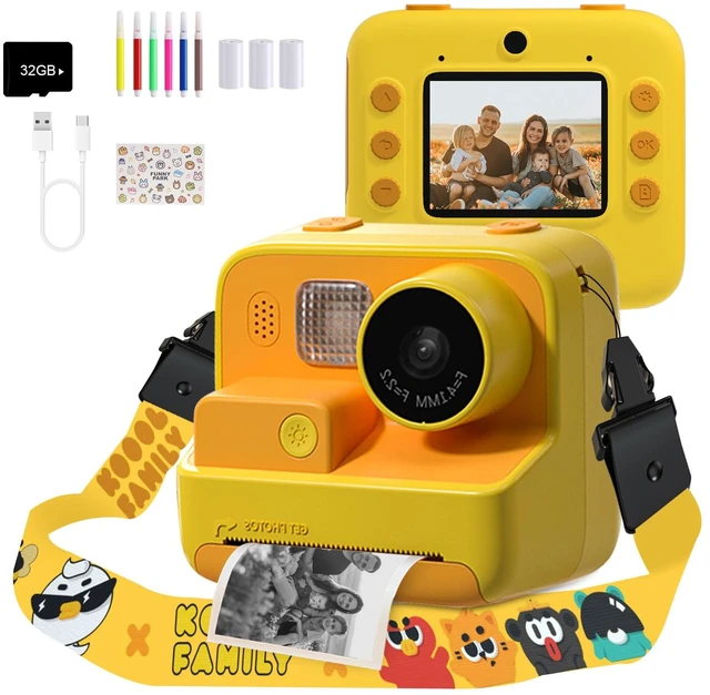 Main image of Kids Camera Instant Print, 48MP Digital Camera with 32G Card,Orange Toys Gifts for Girls Boys Aged 3-12 for Christmas/Birthday/Holiday