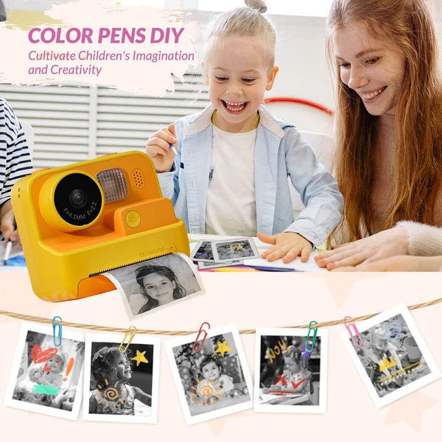 Alt view image 7 of 7 - Kids Camera Instant Print, 48MP Digital Camera with 32G Card,Orange Toys Gifts for Girls Boys Aged 3-12 for Christmas/Birthday/Holiday