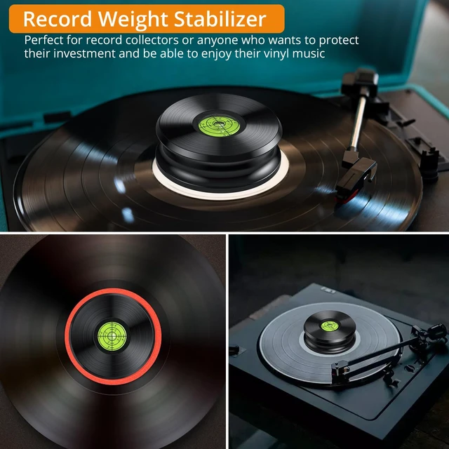 Alt view image 7 of 7 - Record Weight Stabilizer, 317g/11.18oz Record Weight, Vinyl Weight Built-in Bubble Level, Fits Under Most Protective Covers, Soft Felt Base Protects Records, Reduces Vibration for Richer