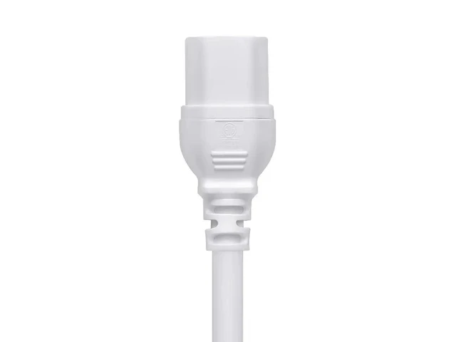 Alt view image 6 of 6 - Heavy Duty Power Cord - 6 Feet - White NEMA 5-15P to IEC 60320 C15, 14AWG, 15A, SJT, 125V, for PCs, Monitors, Scanners, and Printers