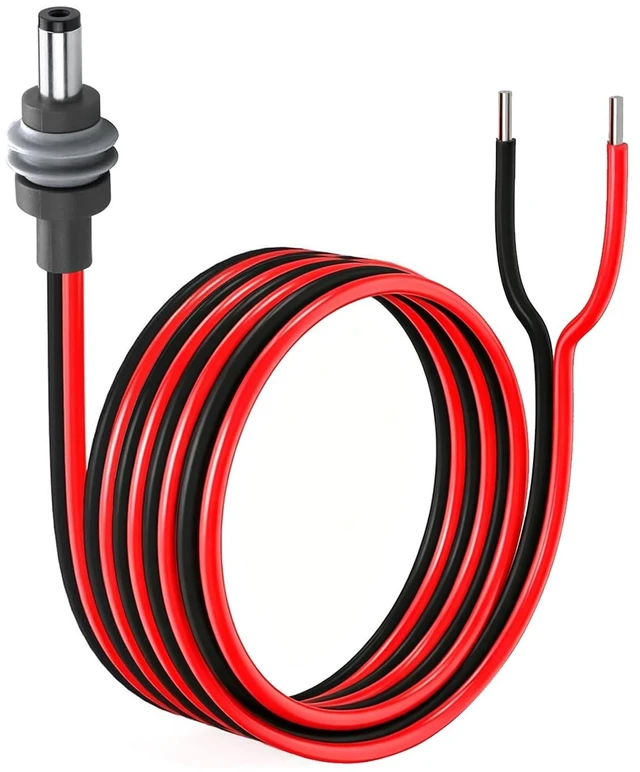Main image of 14AWG IP65 Waterproof Starlink Mini Power Extension Cable DC 5.5mm x 2.1mm Male Plug to Bare Wire Open End Power Supply Repair Cord,for RV Camping,Marine(6.5ft)