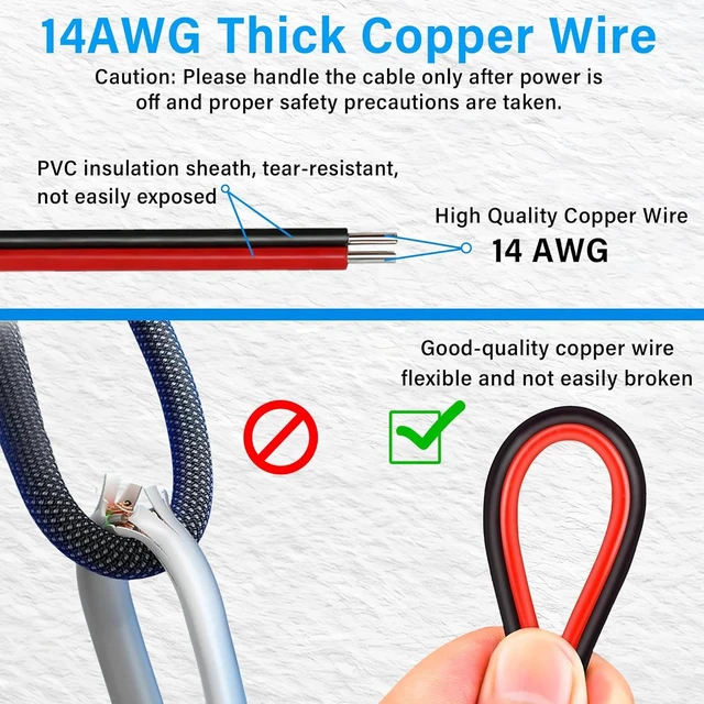 Alt view image 3 of 7 - 14AWG IP65 Waterproof Starlink Mini Power Extension Cable DC 5.5mm x 2.1mm Male Plug to Bare Wire Open End Power Supply Repair Cord,for RV Camping,Marine(6.5ft)