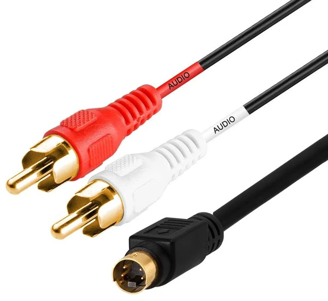 Main image of S Video Cable 100 ft SVHS 4-PIN Video Cable Mini Din S-Video Cord for Home Theater, Camcorder, DSS Receiver, DVD Player- Black