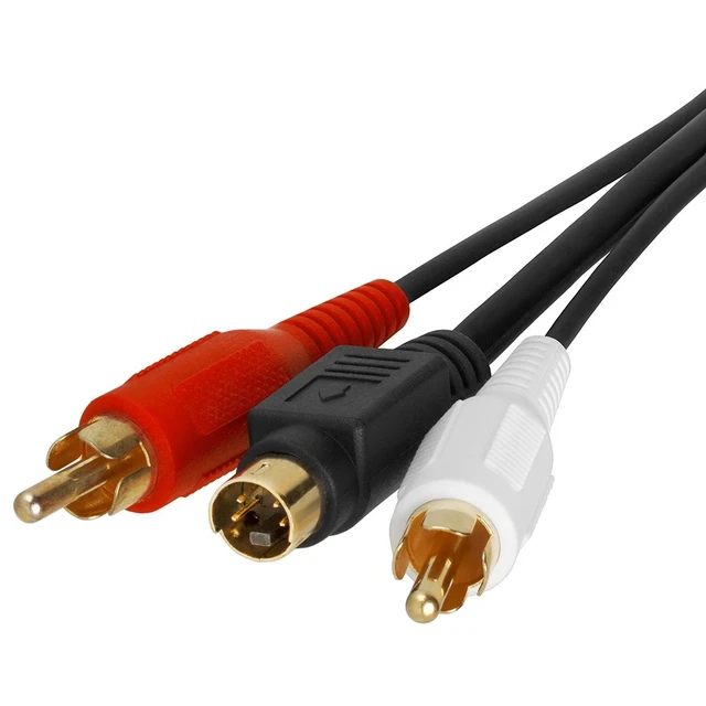 Alt view image 3 of 3 - S Video Cable 100 ft SVHS 4-PIN Video Cable Mini Din S-Video Cord for Home Theater, Camcorder, DSS Receiver, DVD Player- Black