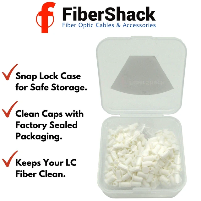 Alt view image 2 of 5 - LC Fiber Optic Dust Caps. 200 x 1.25mm LC Fiber Dust Caps in a Snap Lock Case for LCUPC Optical Cables and End Faces