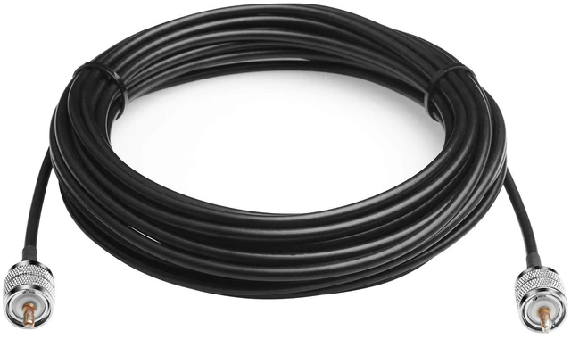 Main image of RG58 Coax Cable - 49.2FT(15M) Low Loss UHF PL-259 Male to Male for CB, VHF, HF 50 ohm