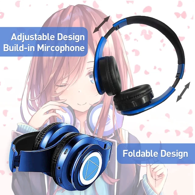 Alt view image 5 of 7 - Nakano Miku Bluetooth Headphones,Miku Headphones,The Quintessential Quintuplets Manga Cartoon Cosplay Props,Folding Hi-Fi Stereo Headphone for Cosplay,Family Leisure, Party, Travel