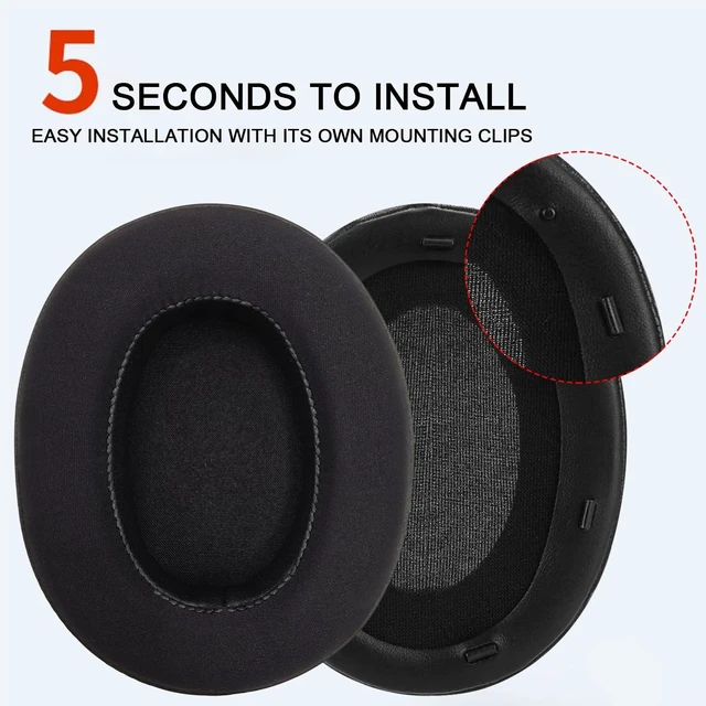 Alt view image 3 of 7 - Replacement Ear Pads for Sony WH-XB910 XB910N Extra Bass Noise Cancelling Headphones, Headphones Ear Cushions, Headset Earpads, Ear Cups Cover (CG Black)