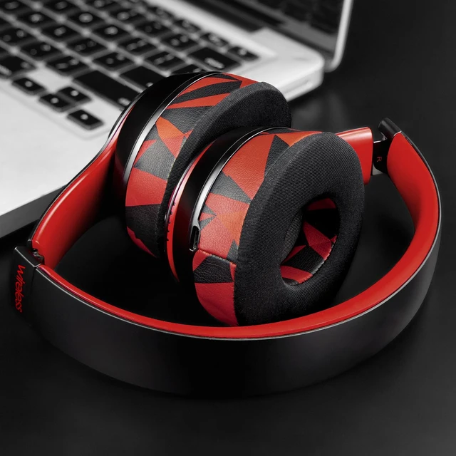 Alt view image 2 of 7 - Cooling Gel Earpads Replacement for Beats Solo 2 & Solo 3 Wireless On-Ear Headphones, Ear Pads Cushions with High-Density Noise Isolation Foam, Added Thickness - Red Storm