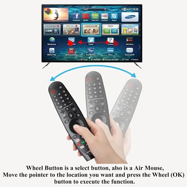Alt view image 3 of 7 - Voice Magic Remote for LG Smart TV Replacement, Magic Remote Control with Pointer & Voice for OLED QNED NanoCell WebOS TVs, Compatible with AKB75855501, AN-MR20GA, MR19BA,MR18BA, MR650A