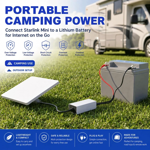 Alt view image 5 of 7 - for Starlink Mini 12V Adapter-12V/36V to 36V Input Battery Modification Converter, Compatible with Max 30m/100Ft Starlink Mini Power Cable