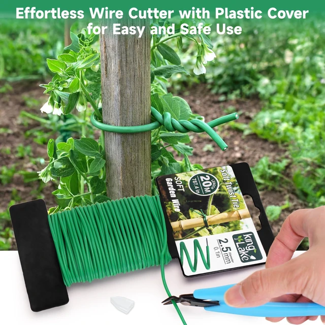 Alt view image 3 of 7 - Green Garden Wire with Pliers - 132 Feet 2.5mm Garden Ties Soft Plant Twist Ties Plant Wire for Climbing Plants Tomatoes Support Vines Vegetables Flowers Indoor & Outdoor Gardening Training