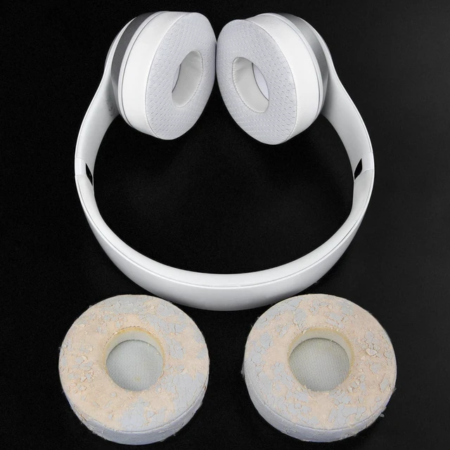 Alt view image 6 of 7 - Cooling Gel Earpads Replacement for Beats Solo 2 & Solo 3 Wireless On-Ear Headphones, Ear Pads Cushions with High-Density Noise Isolation Foam, Added Thickness - White