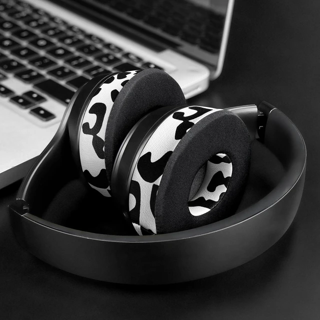 Alt view image 2 of 7 - Cooling Gel Earpads Replacement for Beats Solo 2 & Solo 3 Wireless On-Ear Headphones, Ear Pads Cushions with High-Density Noise Isolation Foam, Added Thickness - Snow Leopard