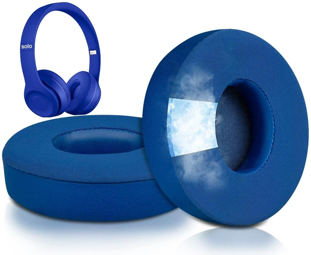 Main image of Cooling Gel Earpads Replacement for Beats Solo 2 & Solo 3 Wireless On-Ear Headphones, Ear Pads Cushions with High-Density Noise Isolation Foam, Added Thickness - Blue