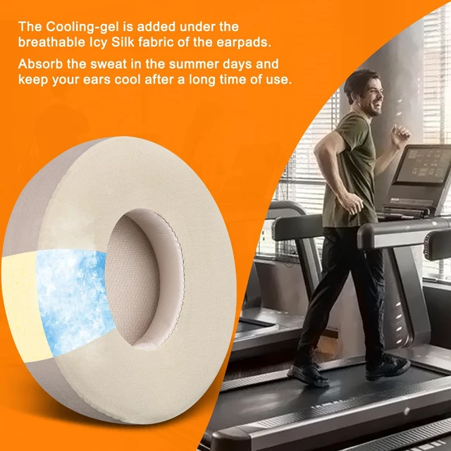 Alt view image 7 of 7 - Cooling Gel Earpads Replacement for Beats Solo 2 & Solo 3 Wireless On-Ear Headphones, Ear Pads Cushions with High-Density Noise Isolation Foam, Added Thickness - Satin Gold