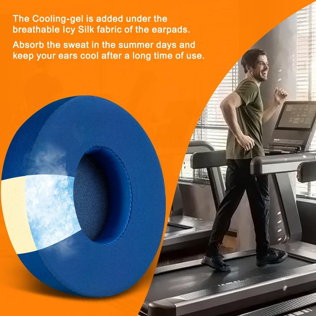 Alt view image 7 of 7 - Cooling Gel Earpads Replacement for Beats Solo 2 & Solo 3 Wireless On-Ear Headphones, Ear Pads Cushions with High-Density Noise Isolation Foam, Added Thickness - Blue
