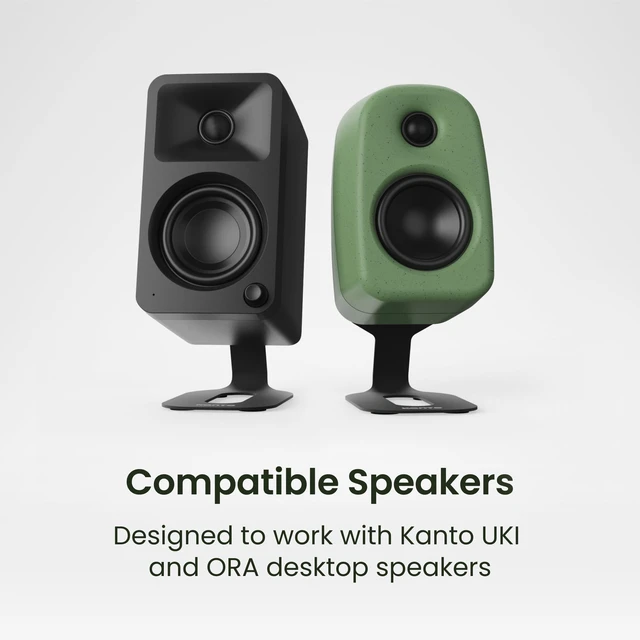 Alt view image 2 of 7 - SU2 Rear-Mounted Desktop Speaker Stands for Uki and Ora Elevated and Angled to Improve Sound ¼-20 Thread Holds 3.1 lbs Pair Black
