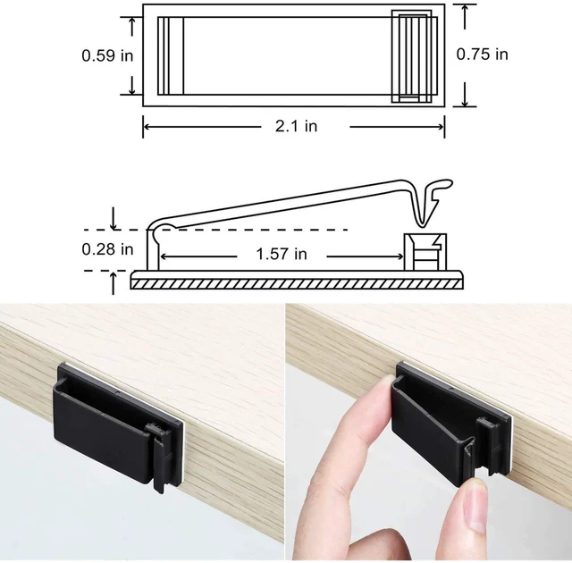 Alt view image 2 of 7 - 5Pcs Self Adhesive Cable Management Clips,Cable Organizers Wire Clips Cord Holder for PC Laptop Ethernet Cable Desktop Home Office(2.1 x 0.75 x 0.28, Black)