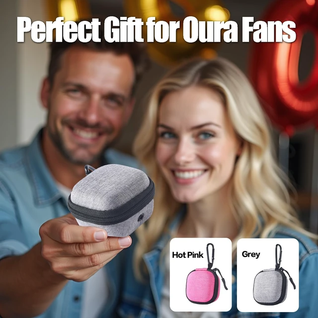 Alt view image 7 of 7 - Protective Case for Oura Ring Gen 3 EVA Hard Shell Travel Pouch Gray Travel Pouch for Ring& Charger & CableShockproof, Compact & Lightweight with Carabiner, Travel Must