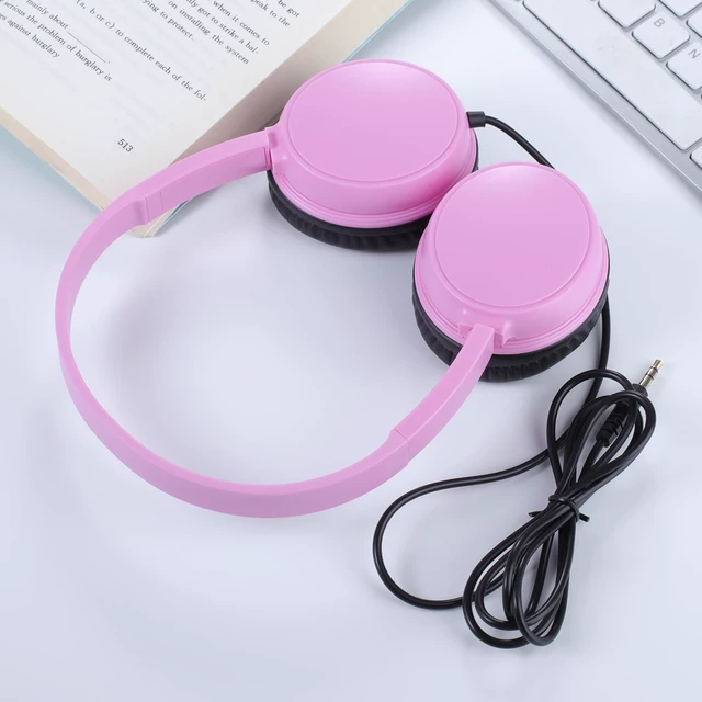 Alt view image 3 of 7 - Kids Headphones 2 Pack for School Classroom Durable On-Ear Wired Headsets with 3.5mm Jack for Chromebook, Tablet, Laptop - Vibrant Light Colors