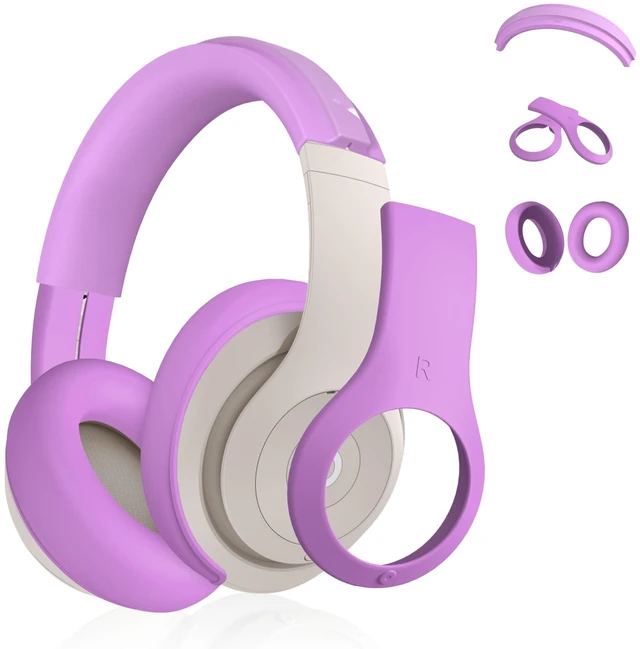Main image of Silicone Case for Beats Studio Pro - 3 in 1 Anti-Scratch Ear Pad, Headband & Shell Cover - Soft Silicone Skin Protector (Purple)