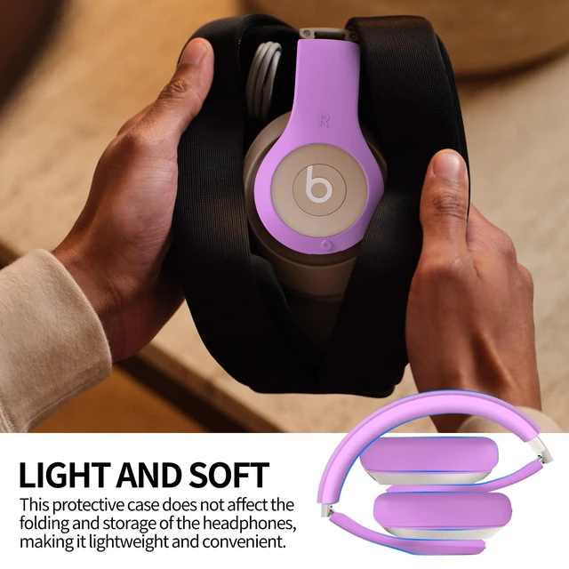 Alt view image 5 of 7 - Silicone Case for Beats Studio Pro - 3 in 1 Anti-Scratch Ear Pad, Headband & Shell Cover - Soft Silicone Skin Protector (Purple)