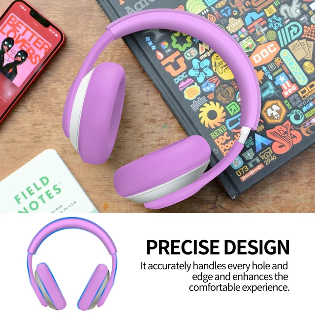 Alt view image 6 of 7 - Silicone Case for Beats Studio Pro - 3 in 1 Anti-Scratch Ear Pad, Headband & Shell Cover - Soft Silicone Skin Protector (Purple)