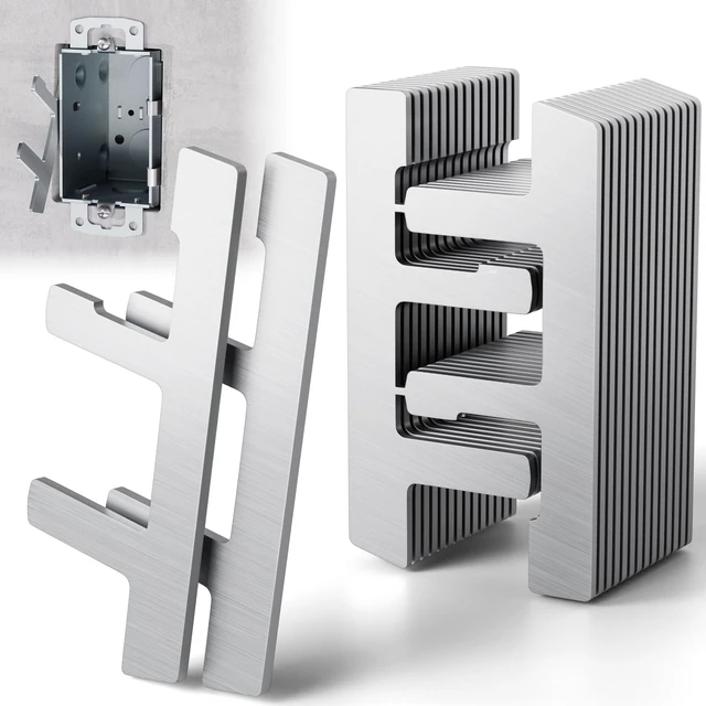 Main image of 15 PCS Switch Box Straps, Electrical Box F Clips Support Strap on Electrical Outlet Repair for Loose Outlet Fix, Electrical Device Mounts with Plaster Ears